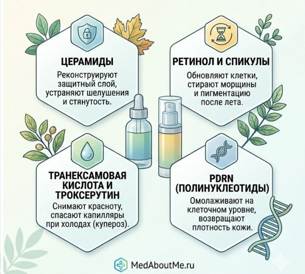 Осенний уход за кожей лица: какие средства нужно добавить в косметичку Осенний уход за кожей лица: какие средства нужно добавить в косметичку